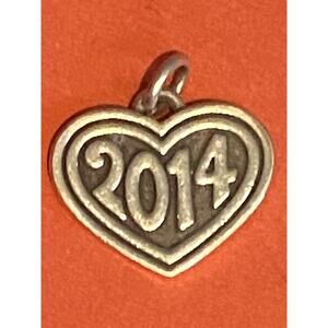 James Avery Retired Sterling Silver 2014 Year In Heart Charm